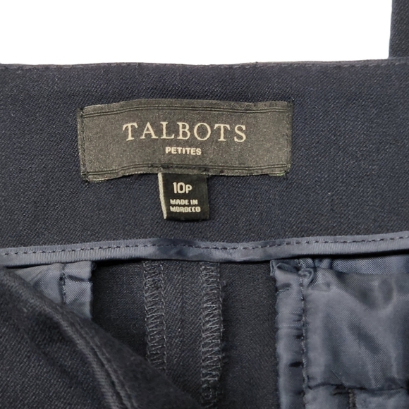 Talbots Pants Straight Leg High Waist Navy Blue, Size 10 Petite - Picture 10 of 14